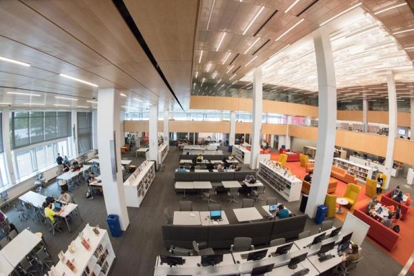 View of the Douglas D. Schumann library interior